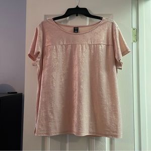Light Pink Velvet Short-sleeve Top - like new!